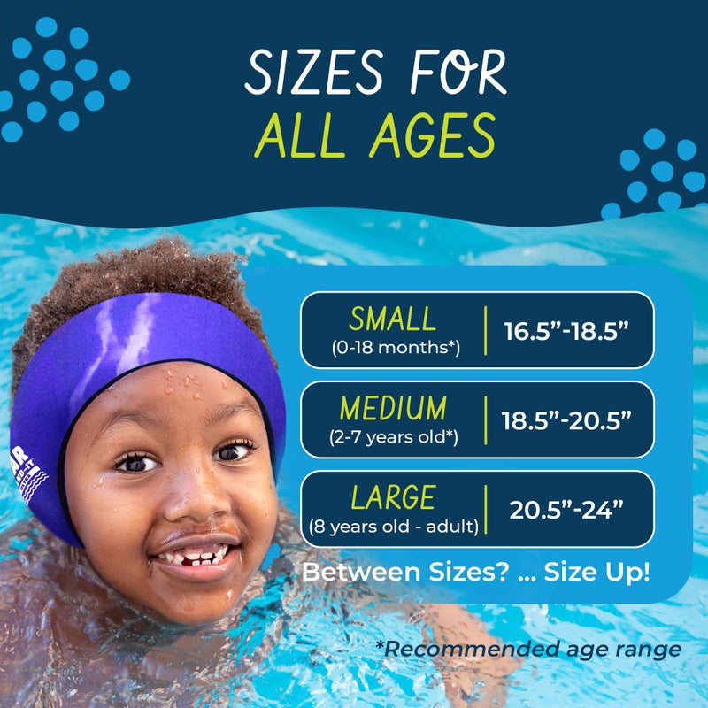 Ear Band-It Earvolution Ear Band-It Ultra Swimming Headband, American Brand, Doctor-Invented - Sensory-Friendly- Anti-Slip Grip &Thick Neoprene for Max Protection/Comfort, Holds Earplugs in, (Sharks, Large) - Image 5